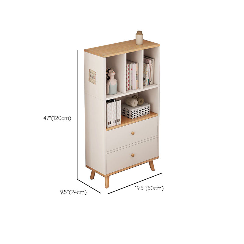 Contemporary Wood Chest Rectangle with Doors Side Cabinet with Shelves