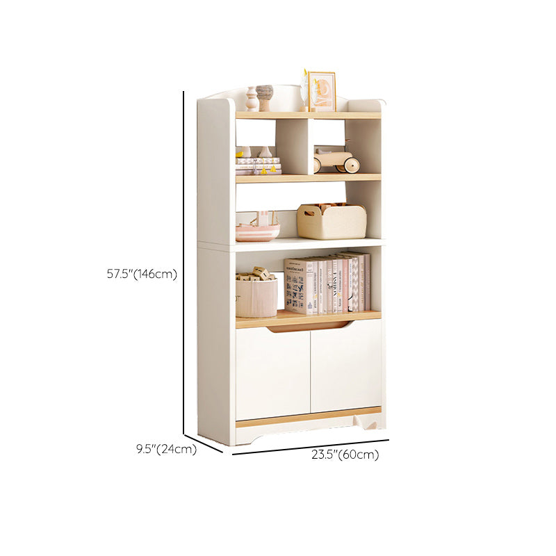 Contemporary Wood Chest Rectangle with Doors Side Cabinet with Shelves