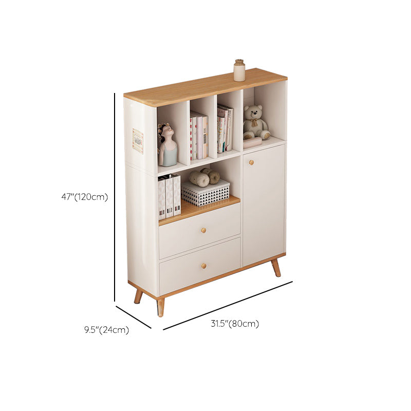 Contemporary Wood Chest Rectangle with Doors Side Cabinet with Shelves