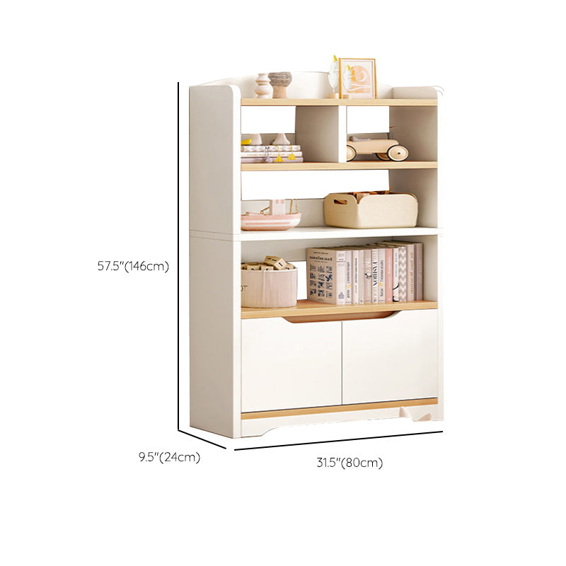 Contemporary Wood Chest Rectangle with Doors Side Cabinet with Shelves