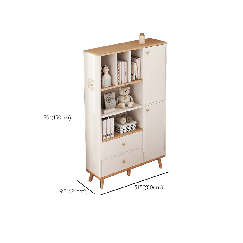 Contemporary Wood Chest Rectangle with Doors Side Cabinet with Shelves