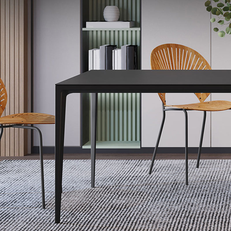 Black Stone Rectangle Dining Table Set 1/4/5/6 Pieces Dinette Set for Home