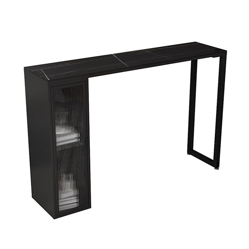 Industrial Sintered Stone 1/2/5 Pieces Bar Table Set Rectangle Bar Table with Metal Legs