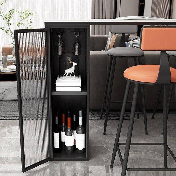 Industrial Sintered Stone 1/2/5 Pieces Bar Table Set Rectangle Bar Table with Metal Legs