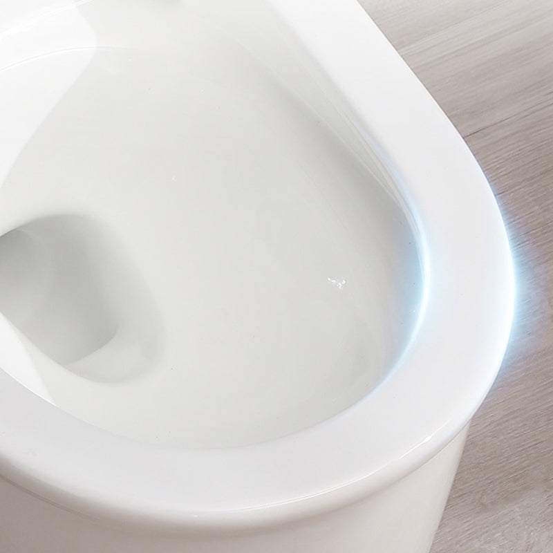 White Ceramic All-In-One Toilet Modern Floor Mounted Toilet Bowl