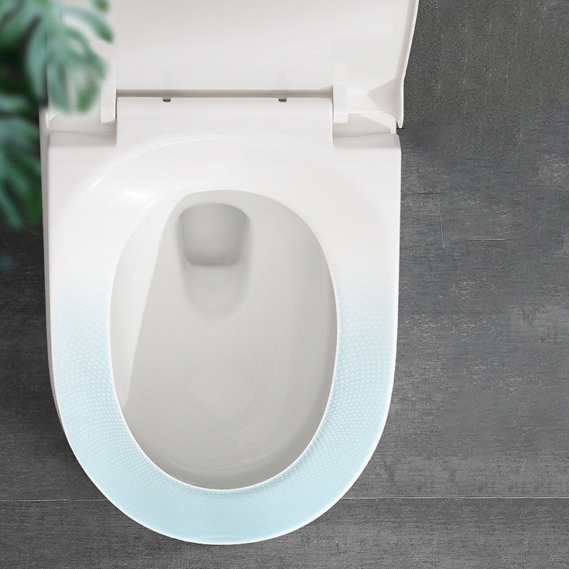 White Ceramic All-In-One Toilet Modern Floor Mounted Toilet Bowl