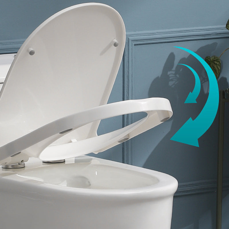 White Ceramic All-In-One Toilet Modern Floor Mounted Toilet Bowl