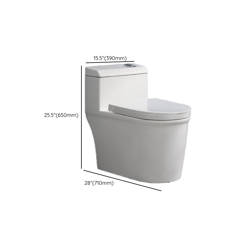 White Ceramic All-In-One Toilet Modern Floor Mounted Toilet Bowl