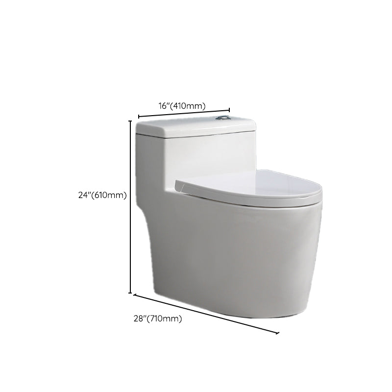White Ceramic All-In-One Toilet Modern Floor Mounted Toilet Bowl