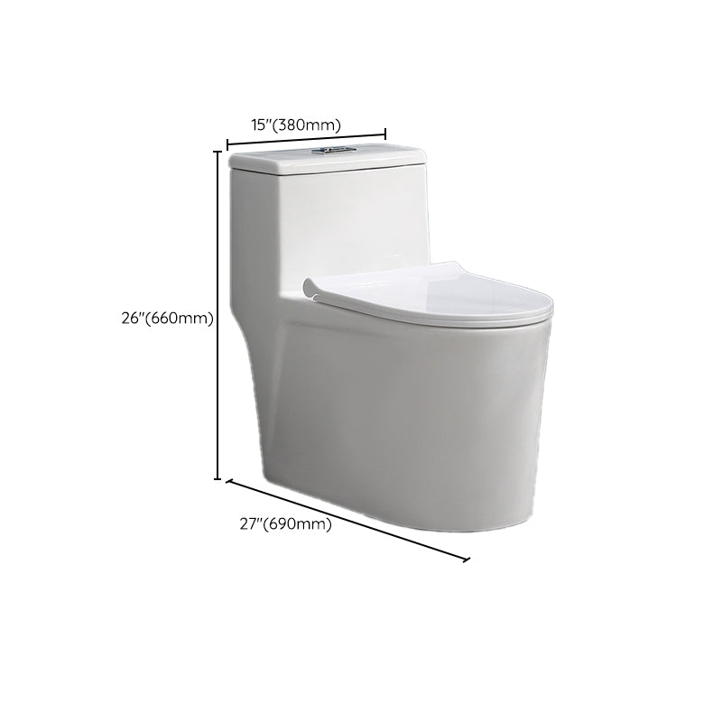 White Ceramic All-In-One Toilet Modern Floor Mounted Toilet Bowl