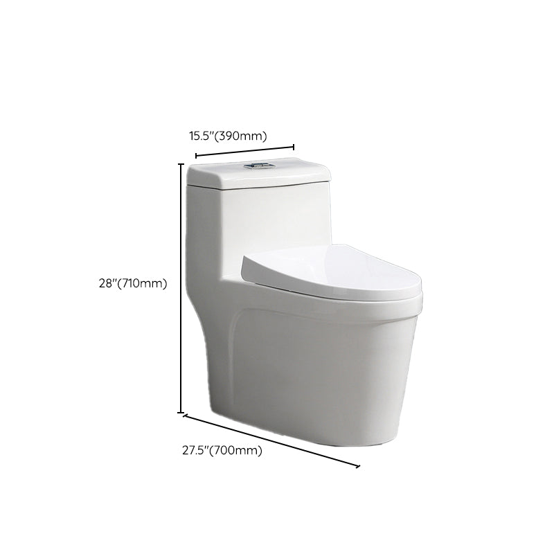 White Ceramic All-In-One Toilet Modern Floor Mounted Toilet Bowl