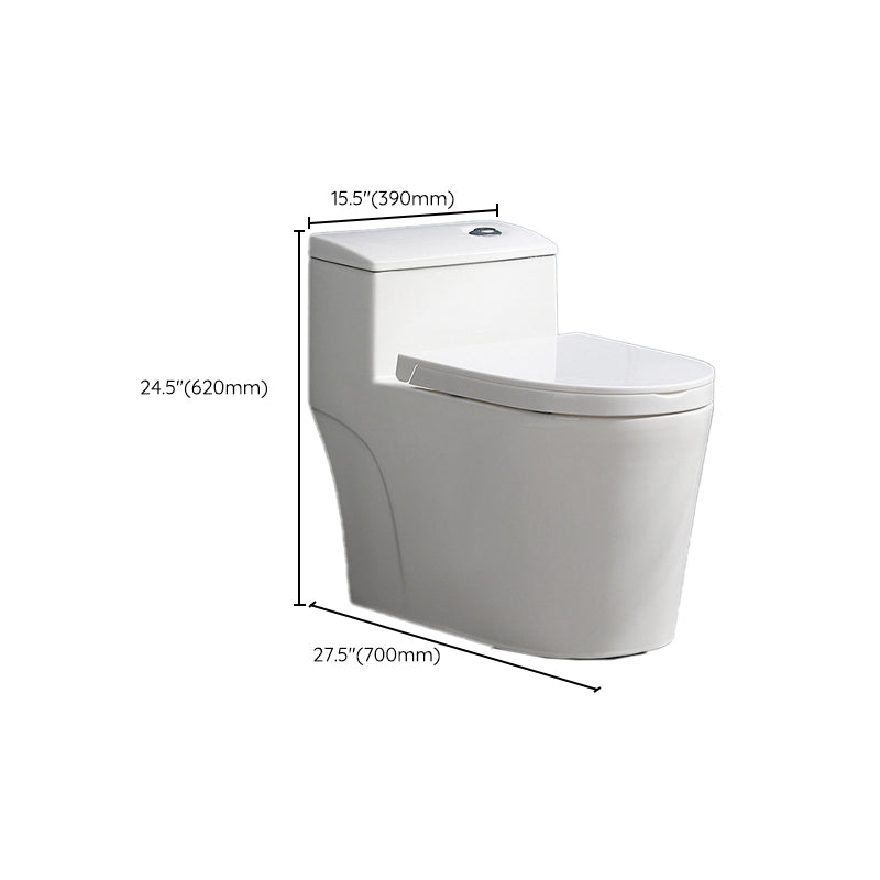 White Ceramic All-In-One Toilet Modern Floor Mounted Toilet Bowl