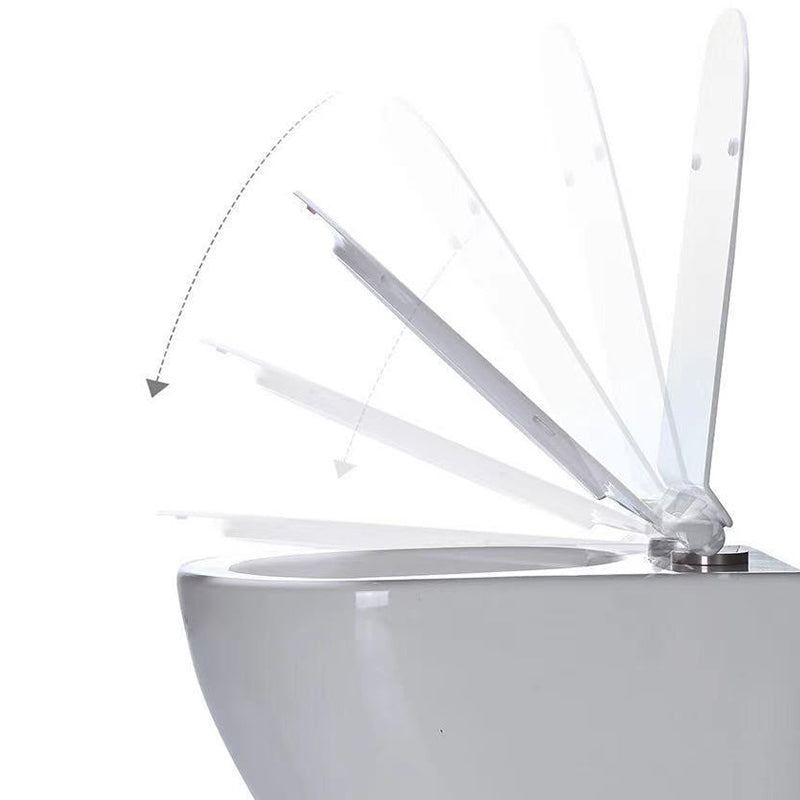 Modern Wall Mount Toilet Bowl 1-Piece Urine Toilet with Slow Close Seat for Washroom