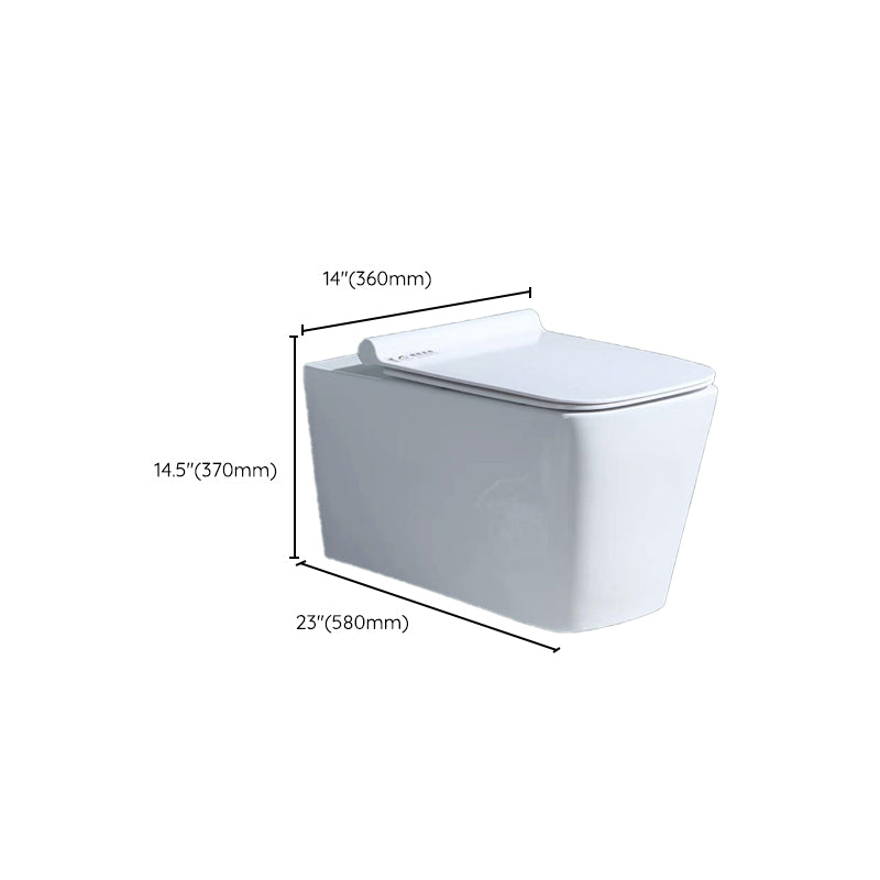 Modern Wall Mount Toilet Bowl 1-Piece Urine Toilet with Slow Close Seat for Washroom