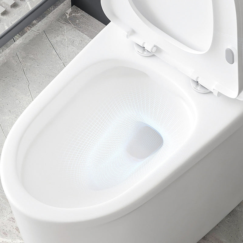 Contemporary Siphon Jet Toilet Bowl White Ceramic All-In-One Toilet