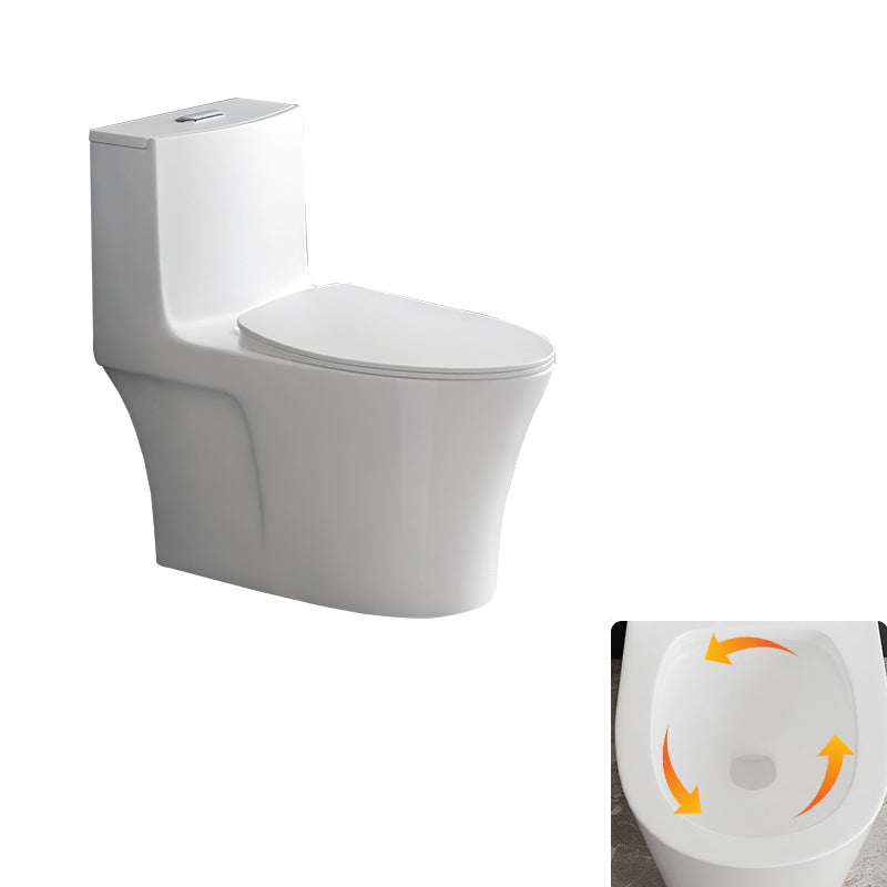 Contemporary Siphon Jet Toilet Bowl White Ceramic All-In-One Toilet