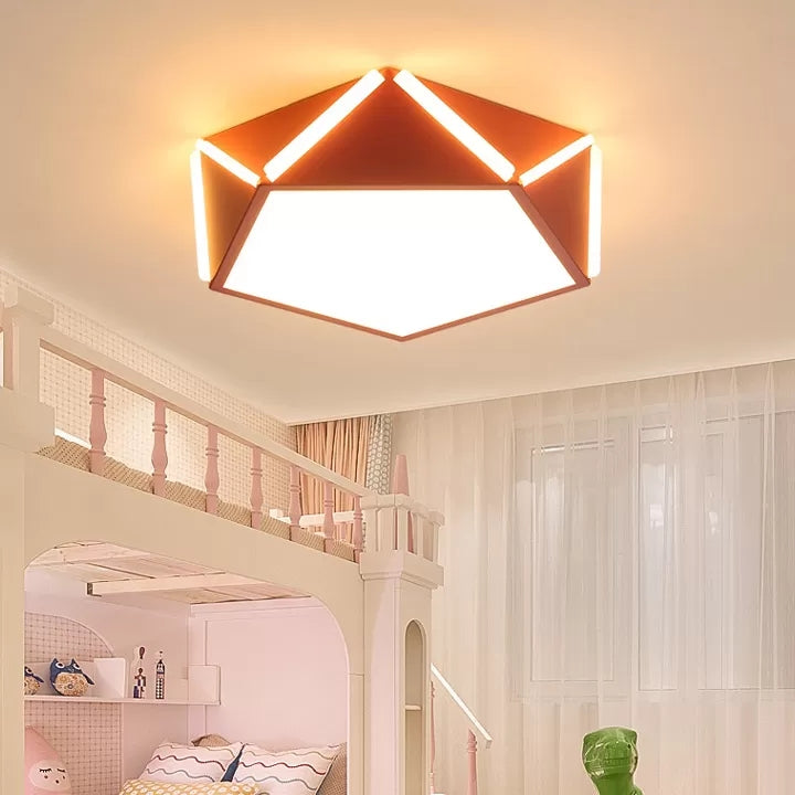 Cafe Pentagon Diamond plafonnier acrylique macaron style LED plafonnier