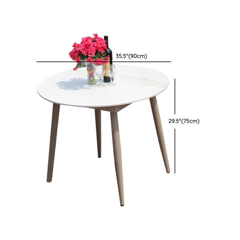 Modern Style 1/3/7 Pieces Metal Dining Set Stone Table Set for Outdoor
