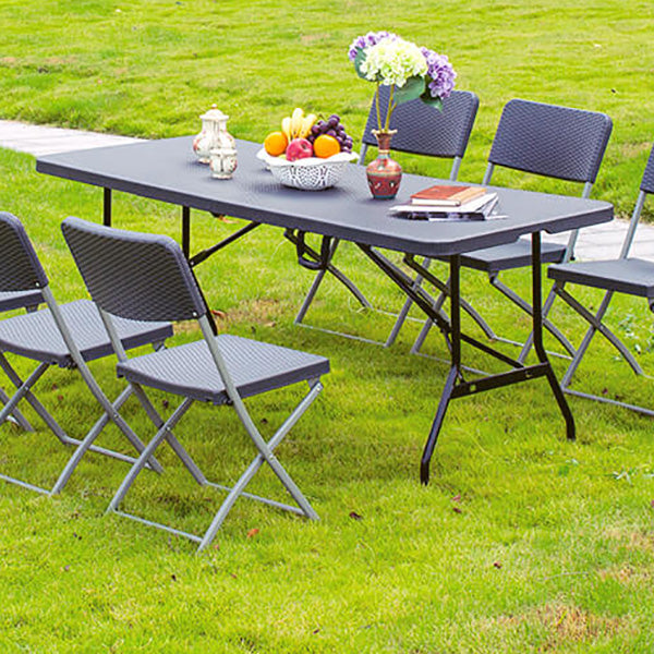 Industrial Plastic Foldable Dining Table Rectangle Water Resistant Dining Table