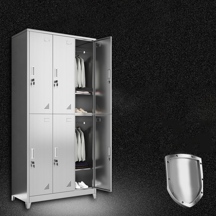 Stainless Steel Modern Storage Cabinet Chrome Metal Cabinet with Hinged Doors