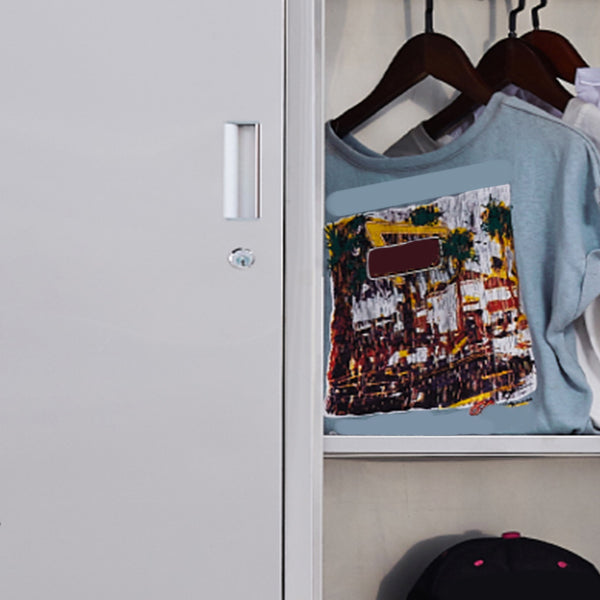 Silver Hinged Door Storage Cabinet Contemporary Stainless Steel Indoor Cabinet