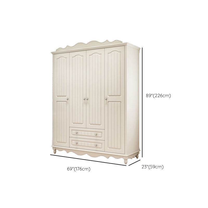 Walnut Wardrobe Closet French Country Wardrobe Armoire with Shelves