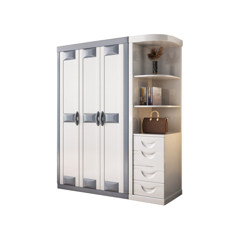 Rubberwood Wardrobe Closet Contemporary Hinged Wardrobe Cabinet