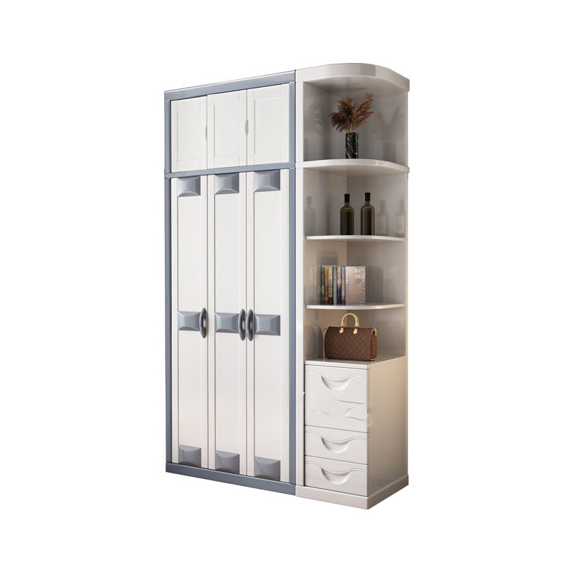 Rubberwood Wardrobe Closet Contemporary Hinged Wardrobe Cabinet