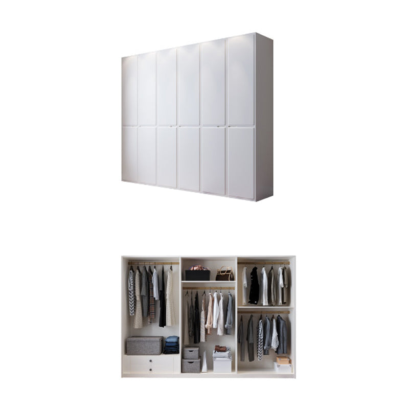 Engineered Wood Wardrobe Cabinet with Garment Rod Modern Wardrobe Closet