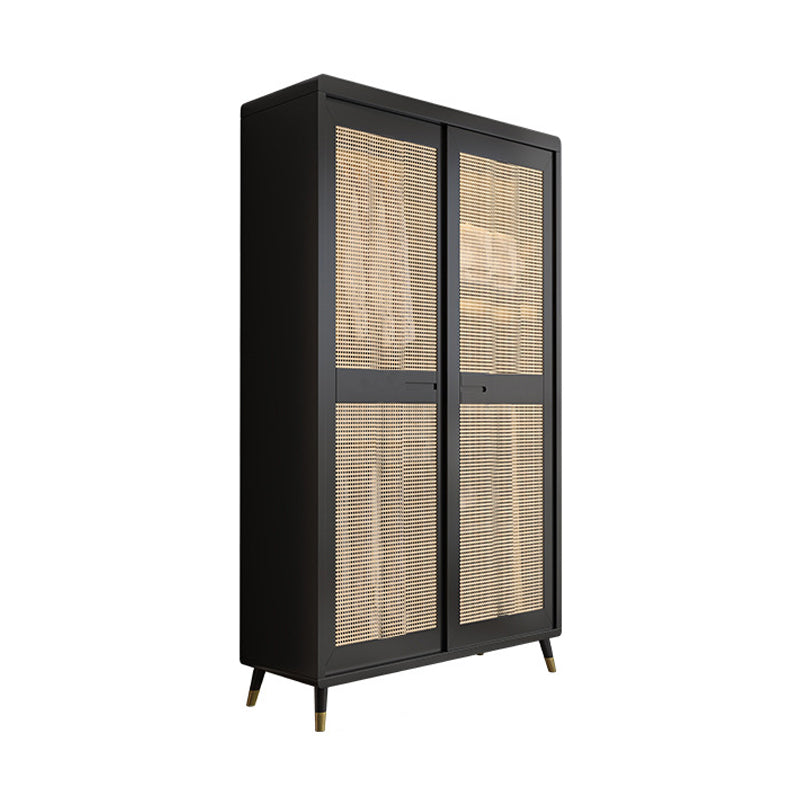 Rubberwood Wardrobe Closet Contemporary Sliding Wardrobe Armoire