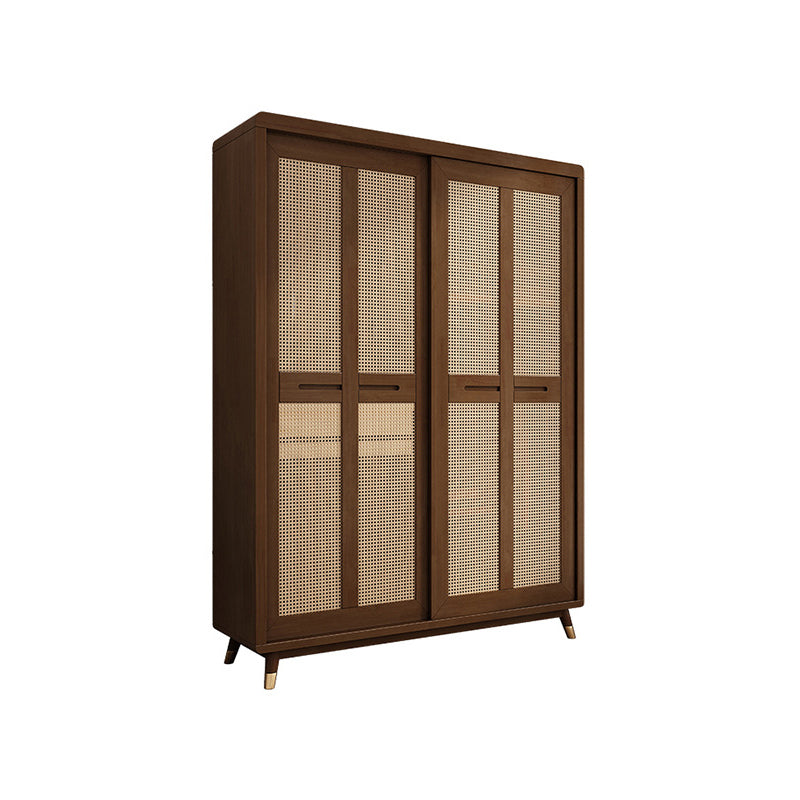 Rubberwood Wardrobe Closet Contemporary Sliding Wardrobe Armoire