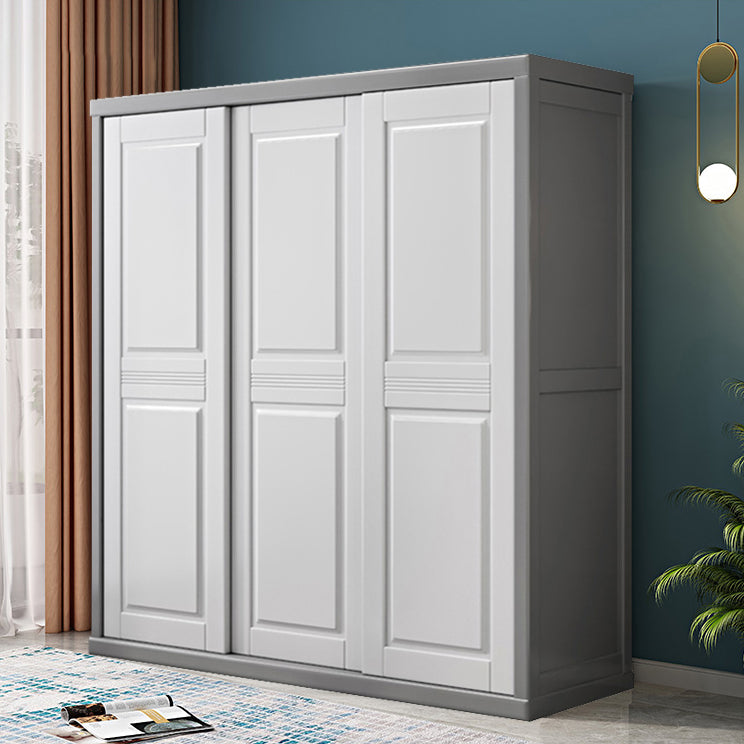 Rubberwood Wardrobe Cabinet with Shelves Modern Wardrobe Closet