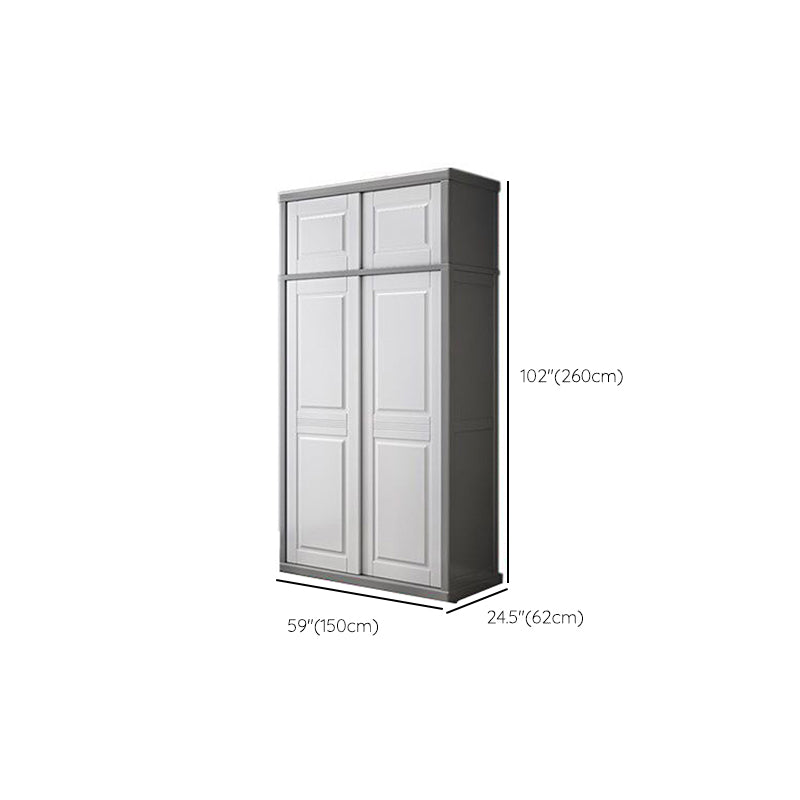Rubberwood Wardrobe Cabinet with Shelves Modern Wardrobe Closet