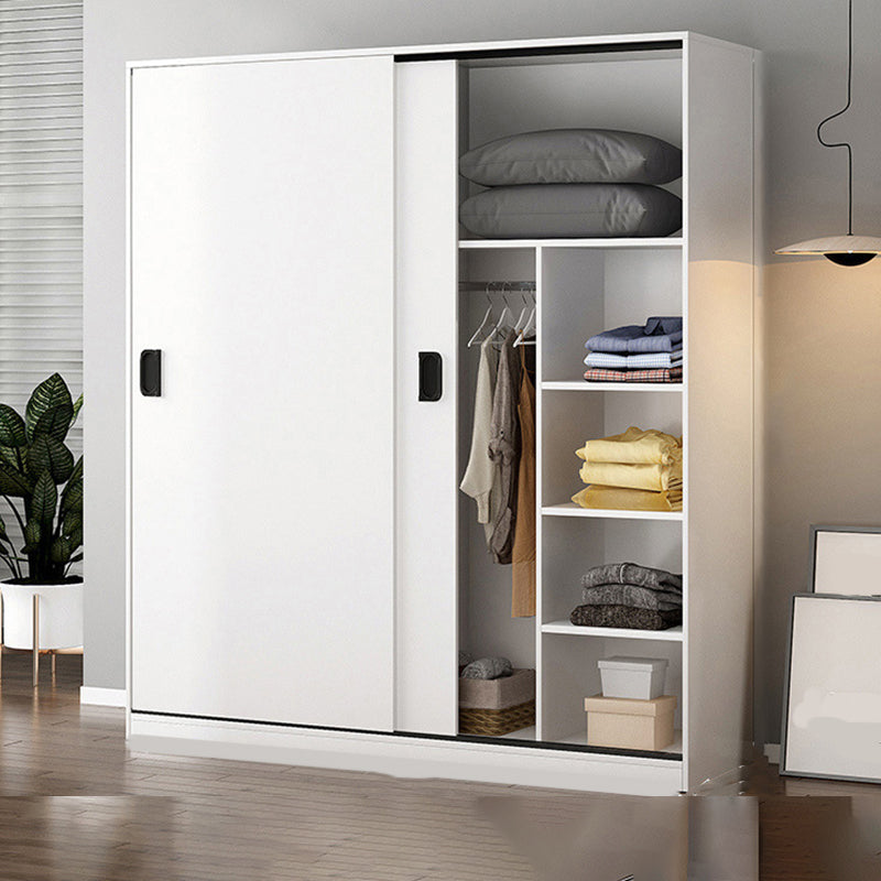 Contemporary Wardrobe Closet with Garment Rod Wooden Wardrobe Cabinet