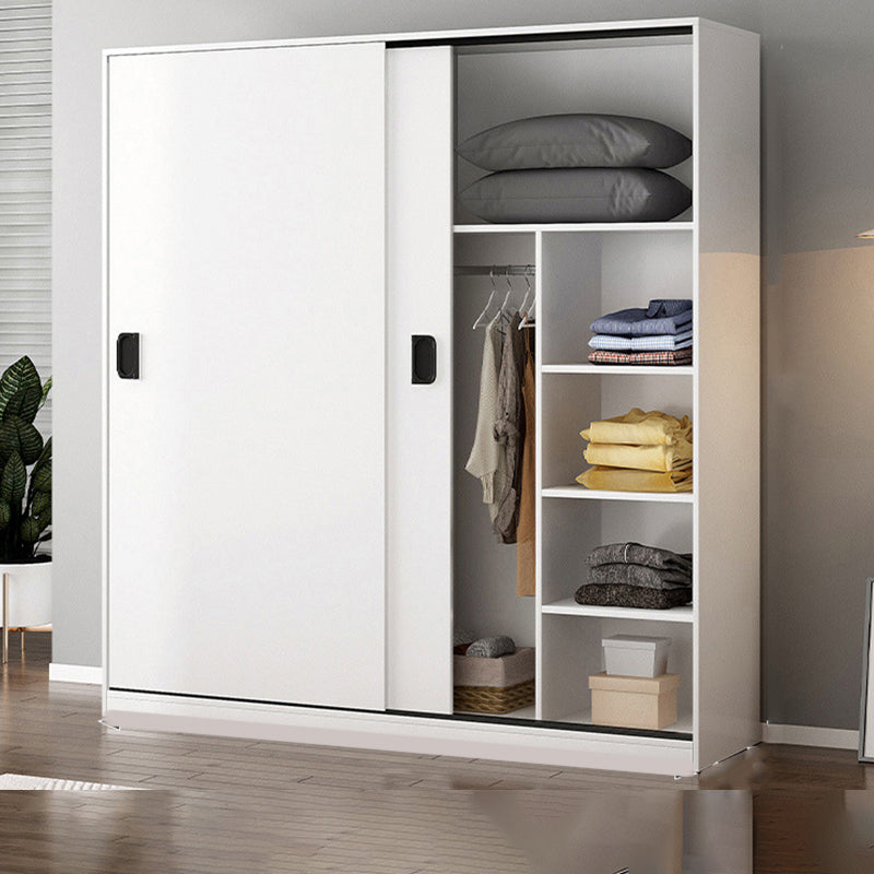 Contemporary Wardrobe Closet with Garment Rod Wooden Wardrobe Cabinet