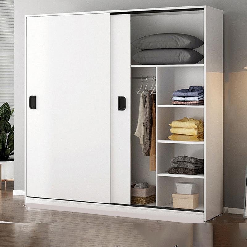 Contemporary Wardrobe Closet with Garment Rod Wooden Wardrobe Cabinet