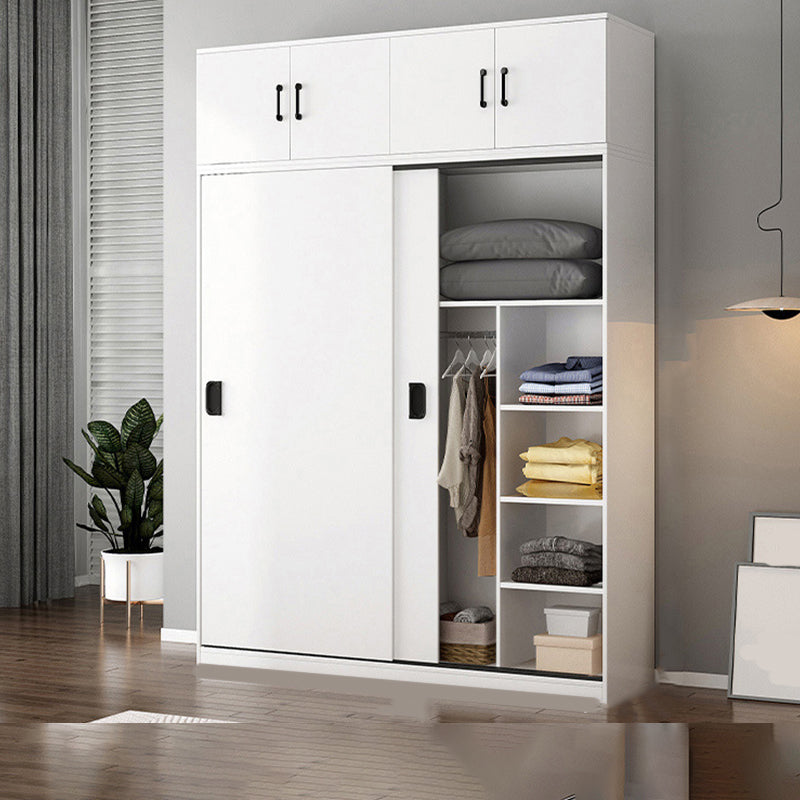 Contemporary Wardrobe Closet with Garment Rod Wooden Wardrobe Cabinet