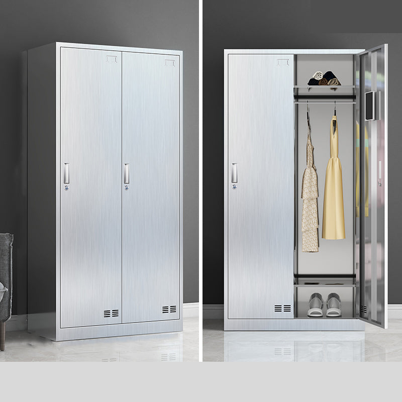 Modern Chrome Storage Cabinet for Bathroom Metal Cabinet with Hinged Doors