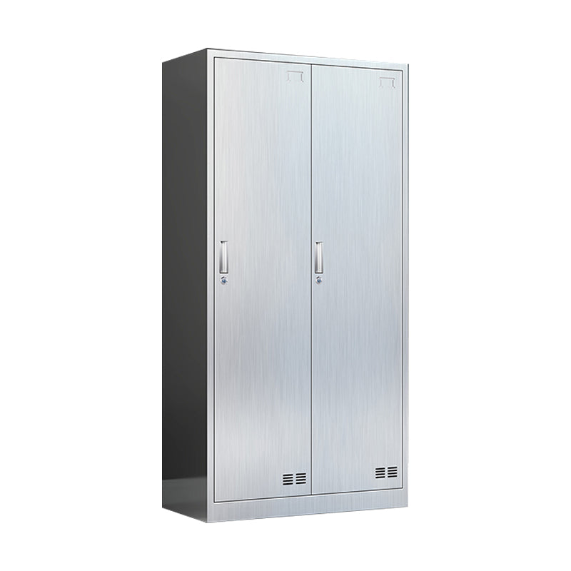 Modern Chrome Storage Cabinet for Bathroom Metal Cabinet with Hinged Doors