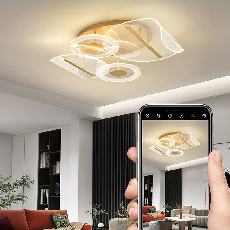 Geometric Semi Flush Mount Contemporary Acrylic Flush Ceiling Light Fixture