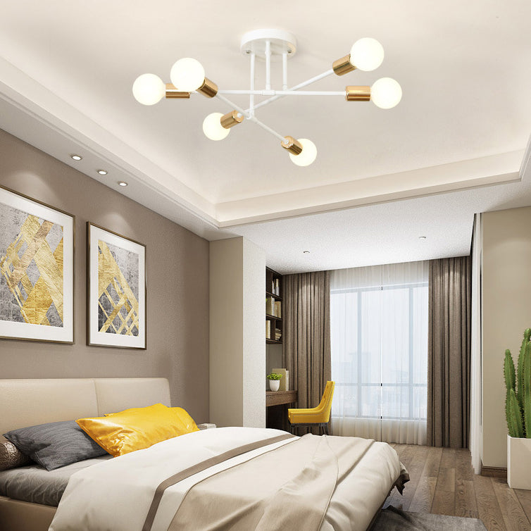 Modern Sputnik Shape Flush Mount Light Fixtures Metal Flush Mount Ceiling Light