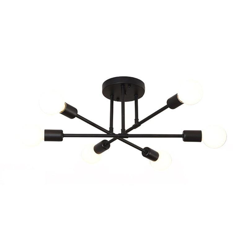 Modern Sputnik Shape Flush Mount Light Fixtures Metal Flush Mount Ceiling Light