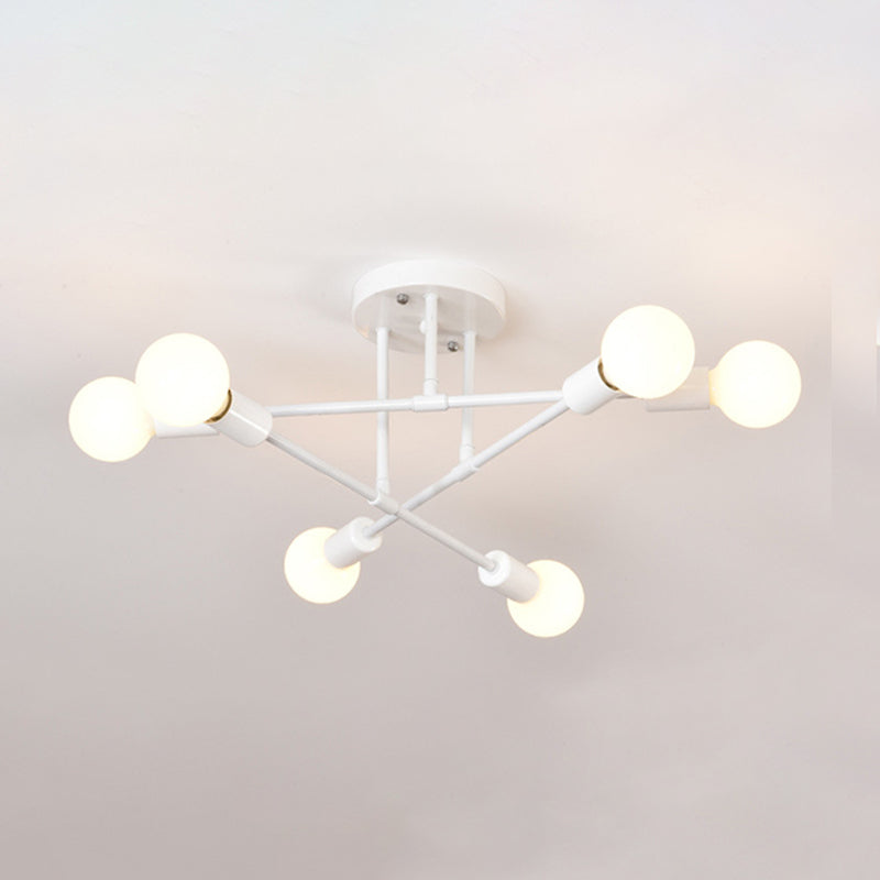Modern Sputnik Shape Flush Mount Light Fixtures Metal Flush Mount Ceiling Light