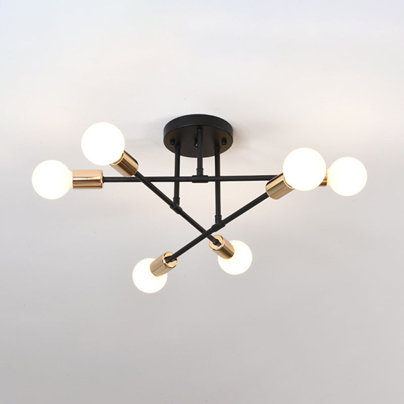 Modern Sputnik Shape Flush Mount Light Fixtures Metal Flush Mount Ceiling Light