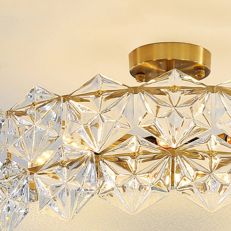 Contemporary Ceiling Light Glass Flush Mount Lighting Fixture for Bedroom