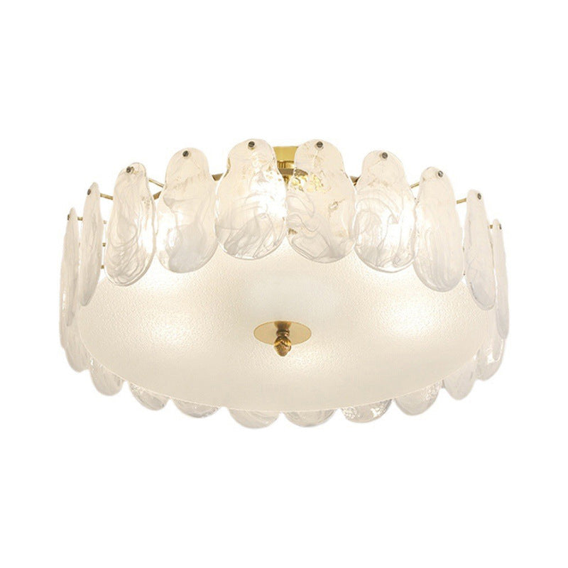 Contemporary Ceiling Lamp Glass Shade Flush Mount Lighting Fixture for Bedroom