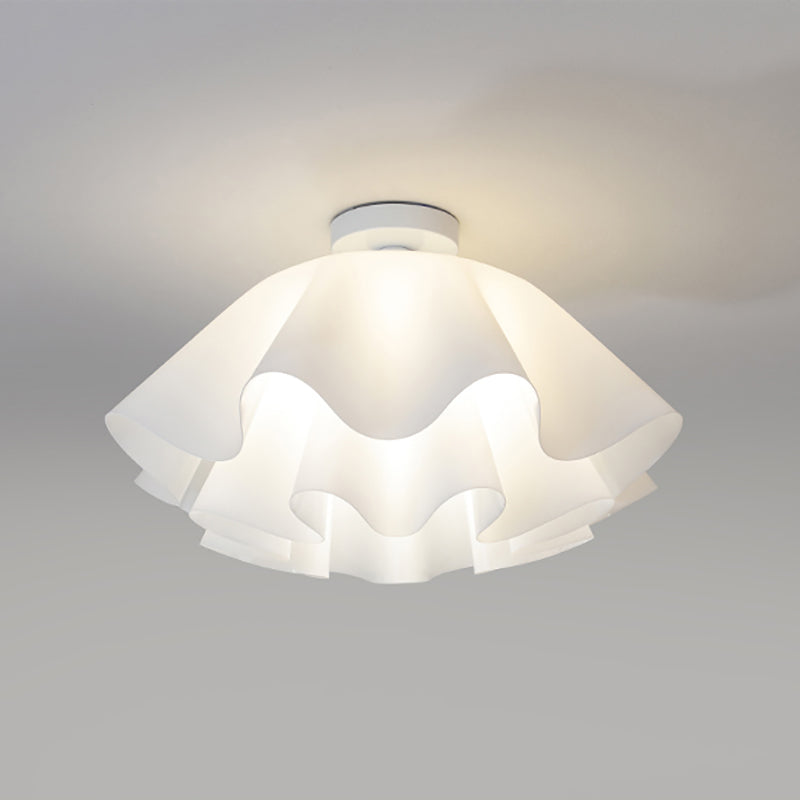 Flower Shape 1 - Light Flush Mount Light Iron and Acrylic Flush in White