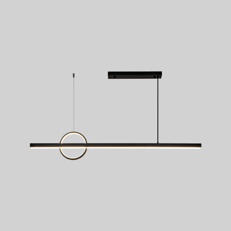 Nordic LED Island Lighting Fixture Minimalist Metallic Pendant Light for Dining Room