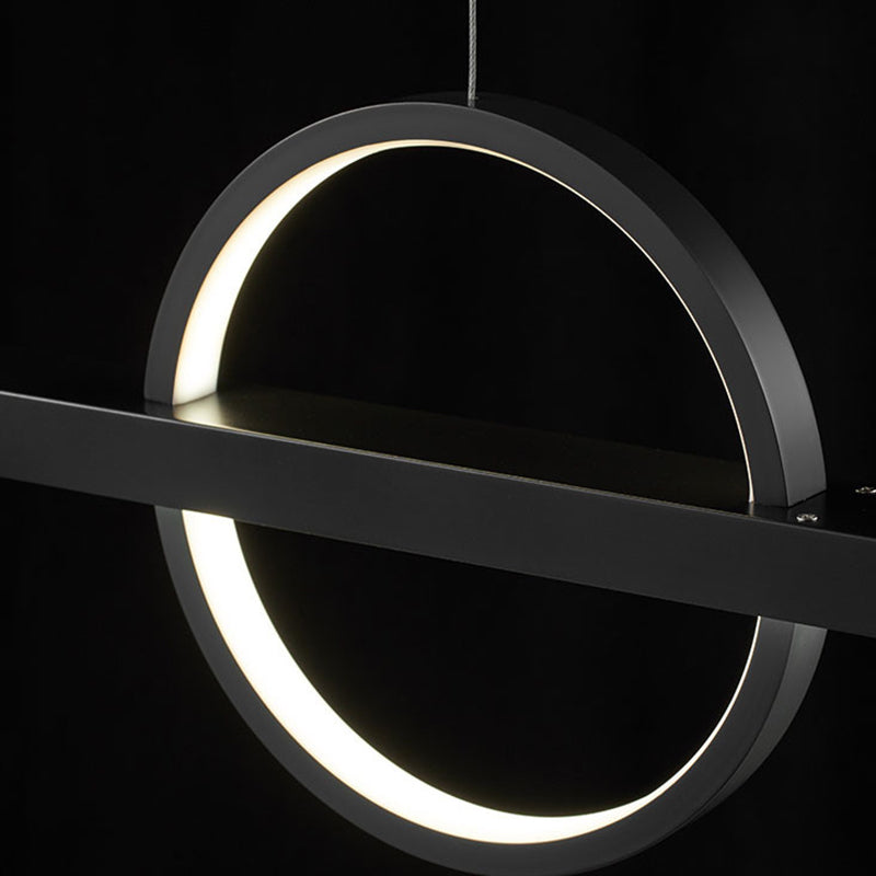Nordic LED Island Lighting Fixture Minimalist Metallic Pendant Light for Dining Room