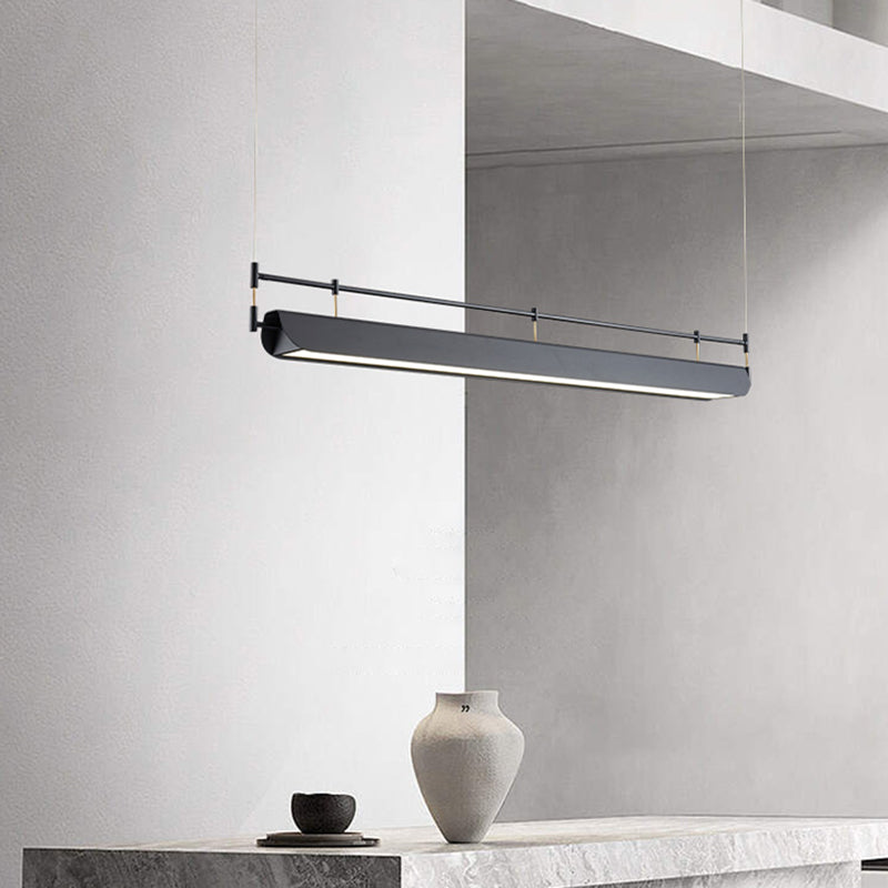 Industrial Style Iron Hanging Lamp Rectangle Shape Island Light Fixture for Dining Table